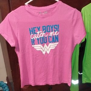Under Armour Pink and Blue Graphic Kids T-Shirt